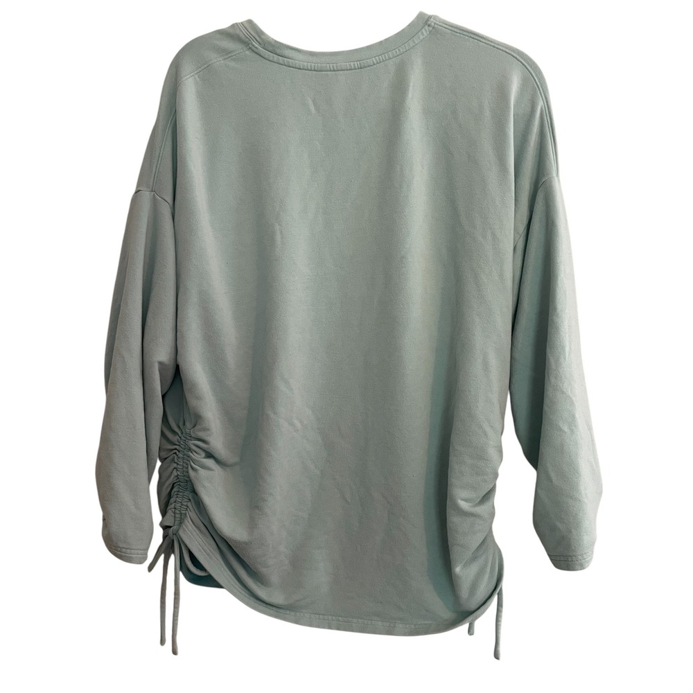 Athleta‎ Lombard Ruched Sweatshirt Top Womens XL Extra Large Aqua Drawstring Gym - Picture 5 of 10
